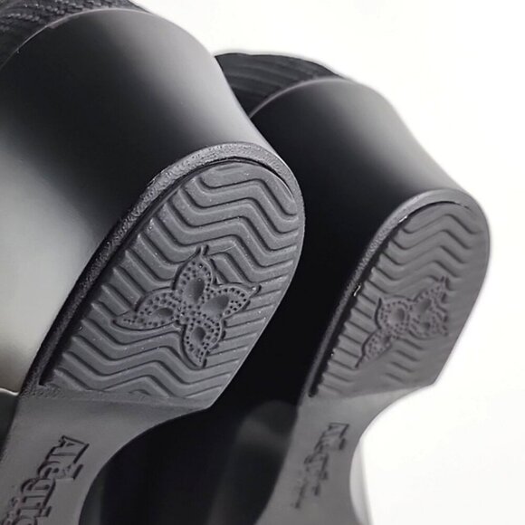 Alegria Women's Eryn Bob & Weave Black Leather Slip On Wedge Shoes Sz 38 - Picture 13 of 16